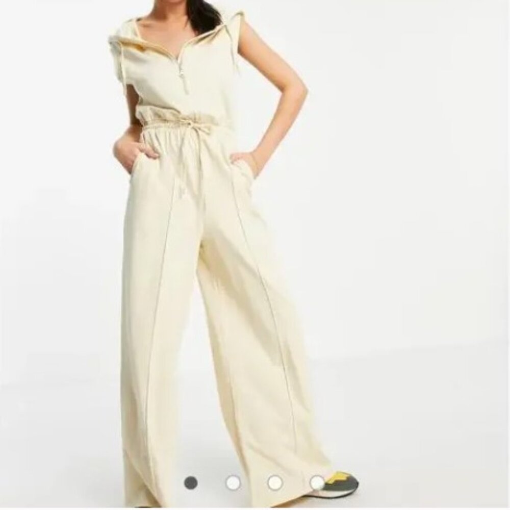 Asos Cream Jumpsuit with Hoodie